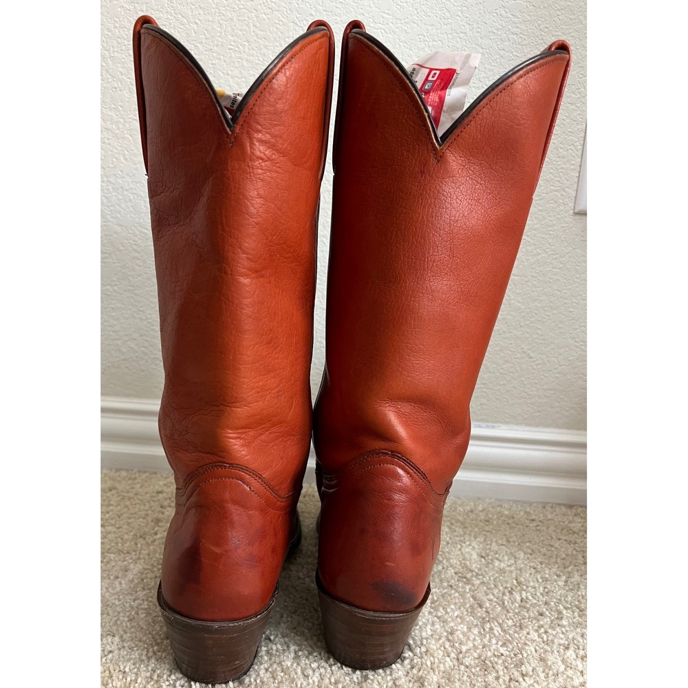 Frye 3811 Campus Boots Womens 9 B Cognac Ginger Leather Made in USA Western Tall - Picture 11 of 13